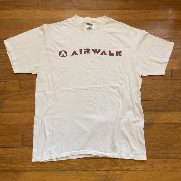 Airwalk Other - VTG Rare 90s AIRWALK SKATE SHOES Logo Spell Out T-Shirt Men XL Single Stitch USA
